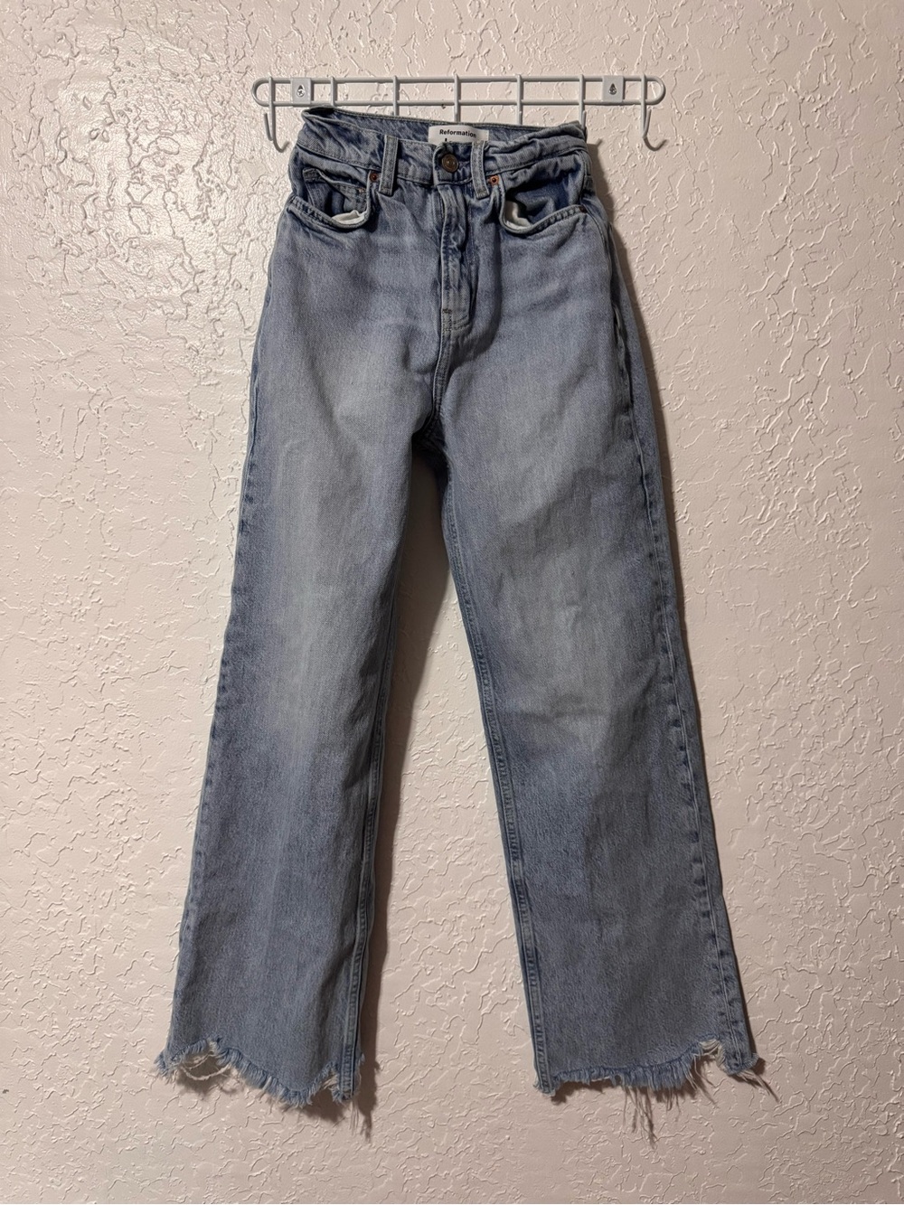 Reformation Wilder High Rise Wide Leg Cropped Jeans